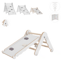 MAMOI® Triangle d'escalade intérieur avec toboggan pour enfants, gymnase en bois pour tout-petits pour enfants à l'extérieur et à l'extérieur, cadres et toboggans, jouets montessori pour tout-petits de 1 à 3 ans