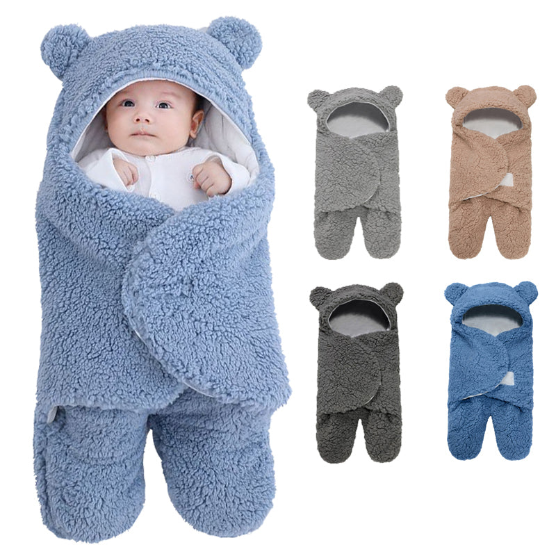 Sac de Couchage et Couverture d’Emmaillotage en Polaire Ultra-Douce pour Bébé