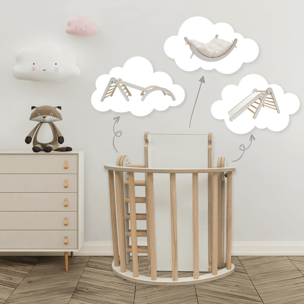 Ensemble d'escalade MAMOI® 4en1 pour enfants, bascule, coussin, triangle d'escalade et toboggan