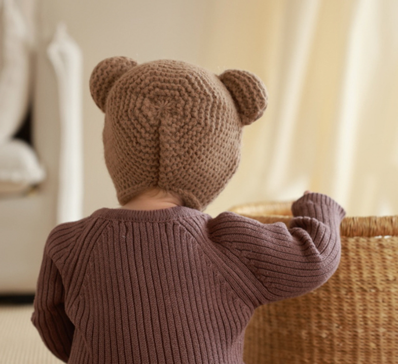 Bonnet bébé en laine pour automne et hiver