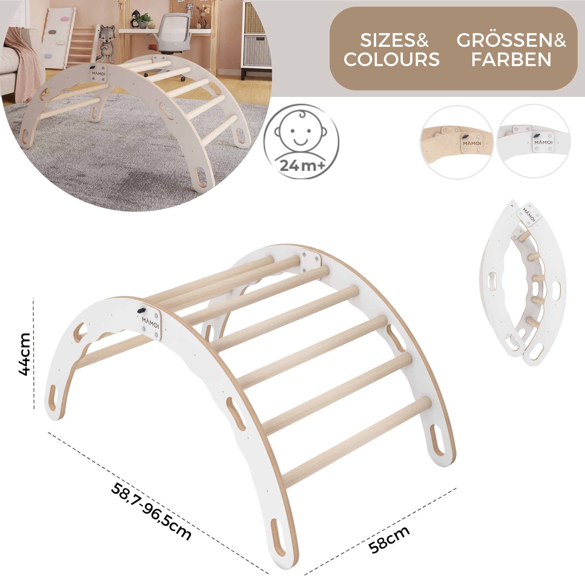 Bascule en bois MAMOI® pour enfants montessori multifonctions