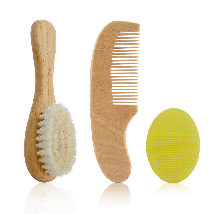 Set de Brosse en Bois et Laine bébé