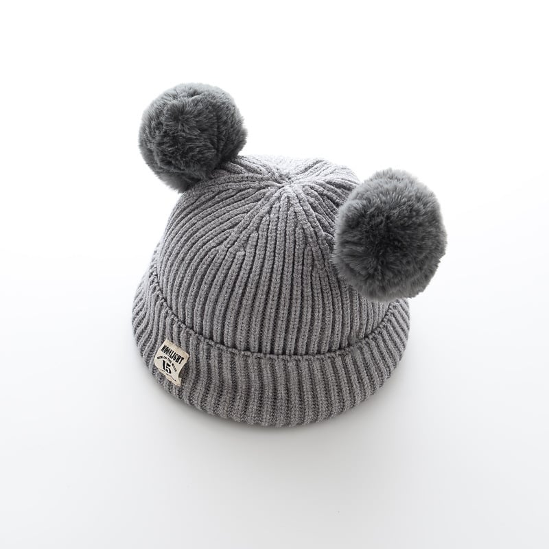 Bonnet hiver bébé avec pompom