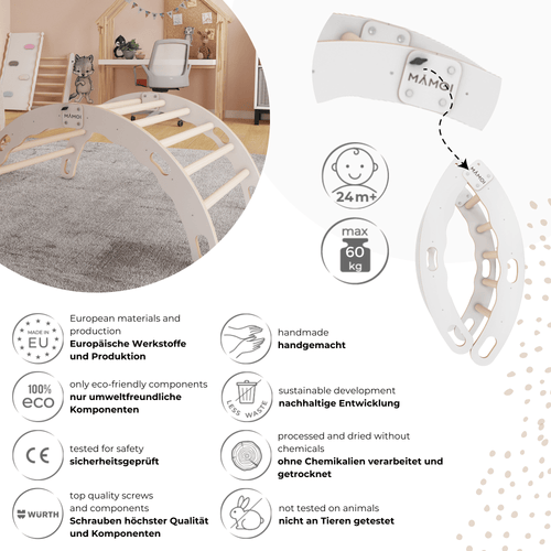 Bascule en bois MAMOI® pour enfants montessori multifonctions