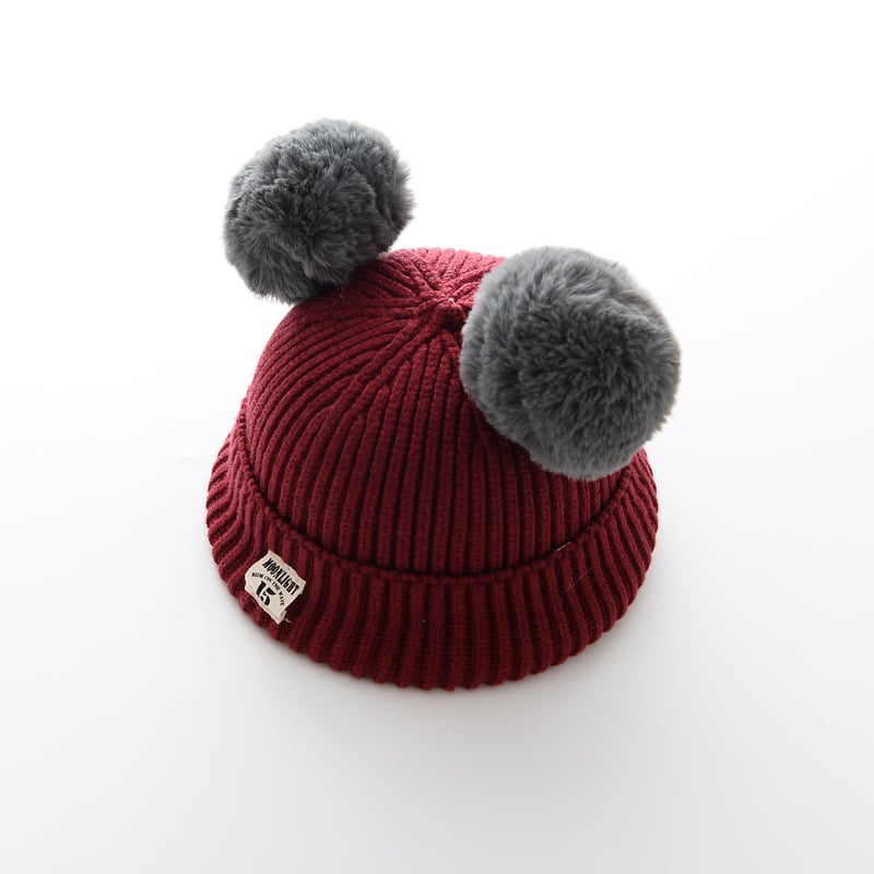 Bonnet hiver bébé avec pompom
