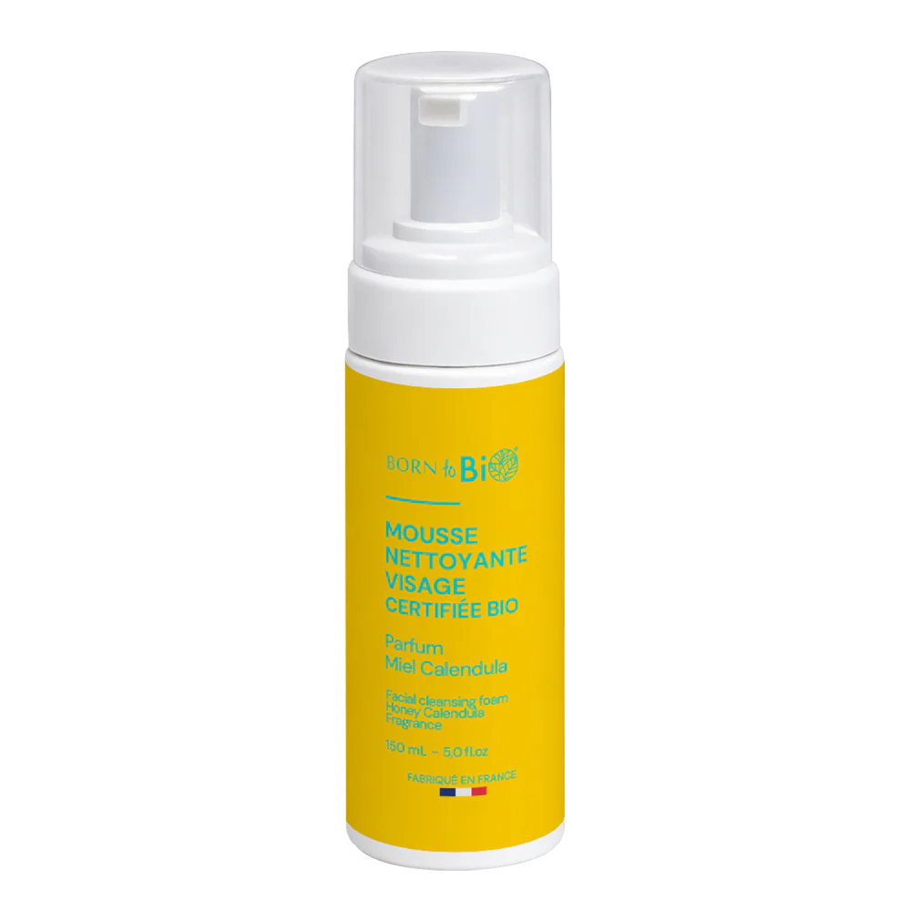 Mousse Nettoyante Visage Miel Calendula - Certifiée Bio