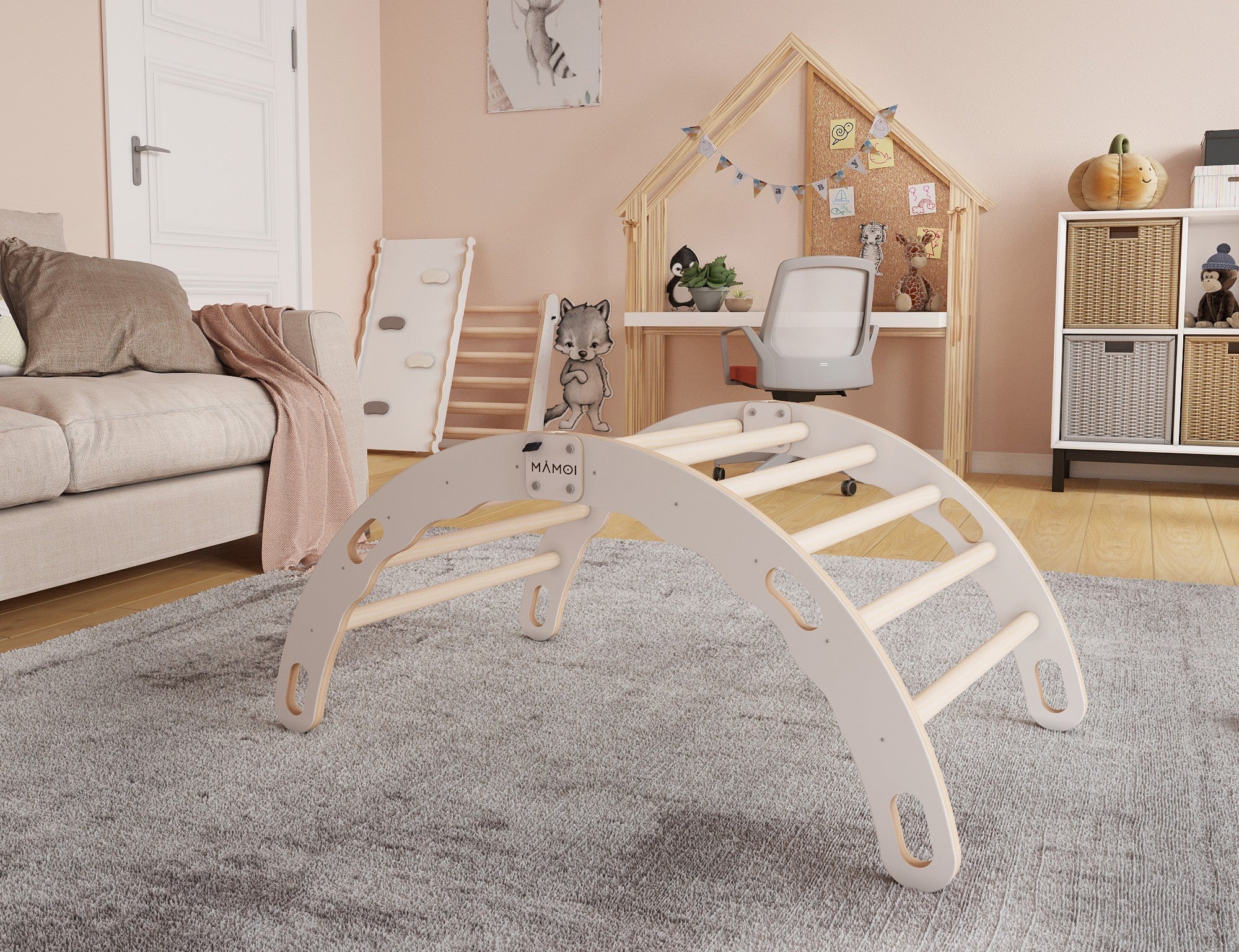 Bascule en bois MAMOI® pour enfants montessori multifonctions