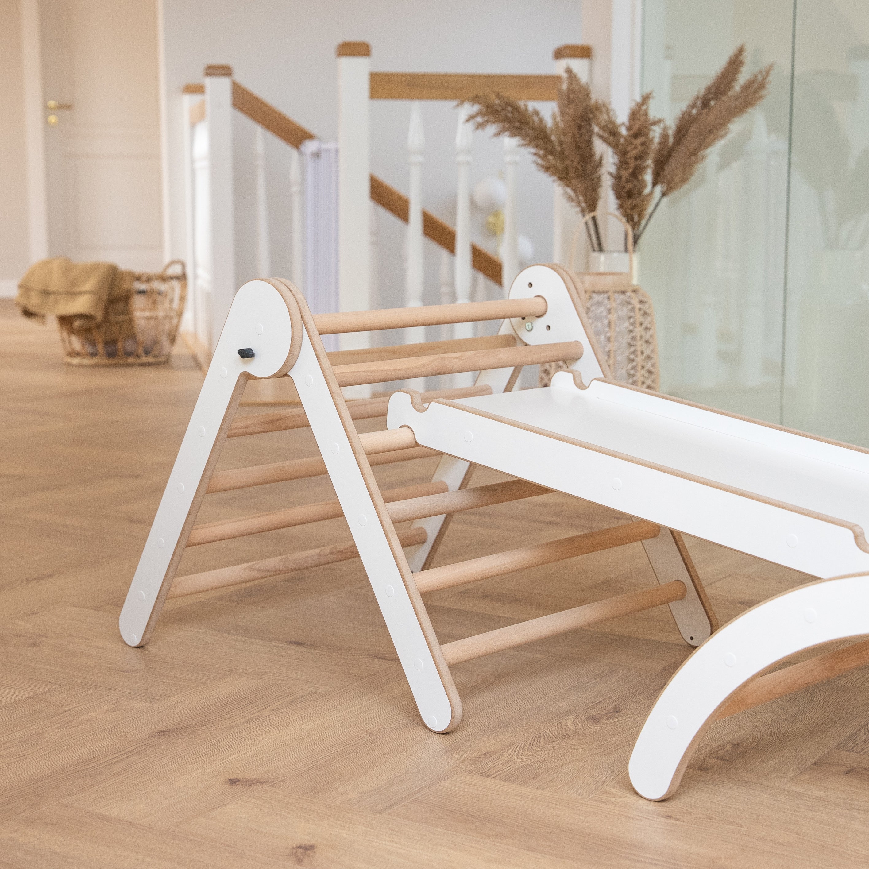Ensemble d'escalade MAMOI® 4en1 pour enfants, bascule, coussin, triangle d'escalade et toboggan