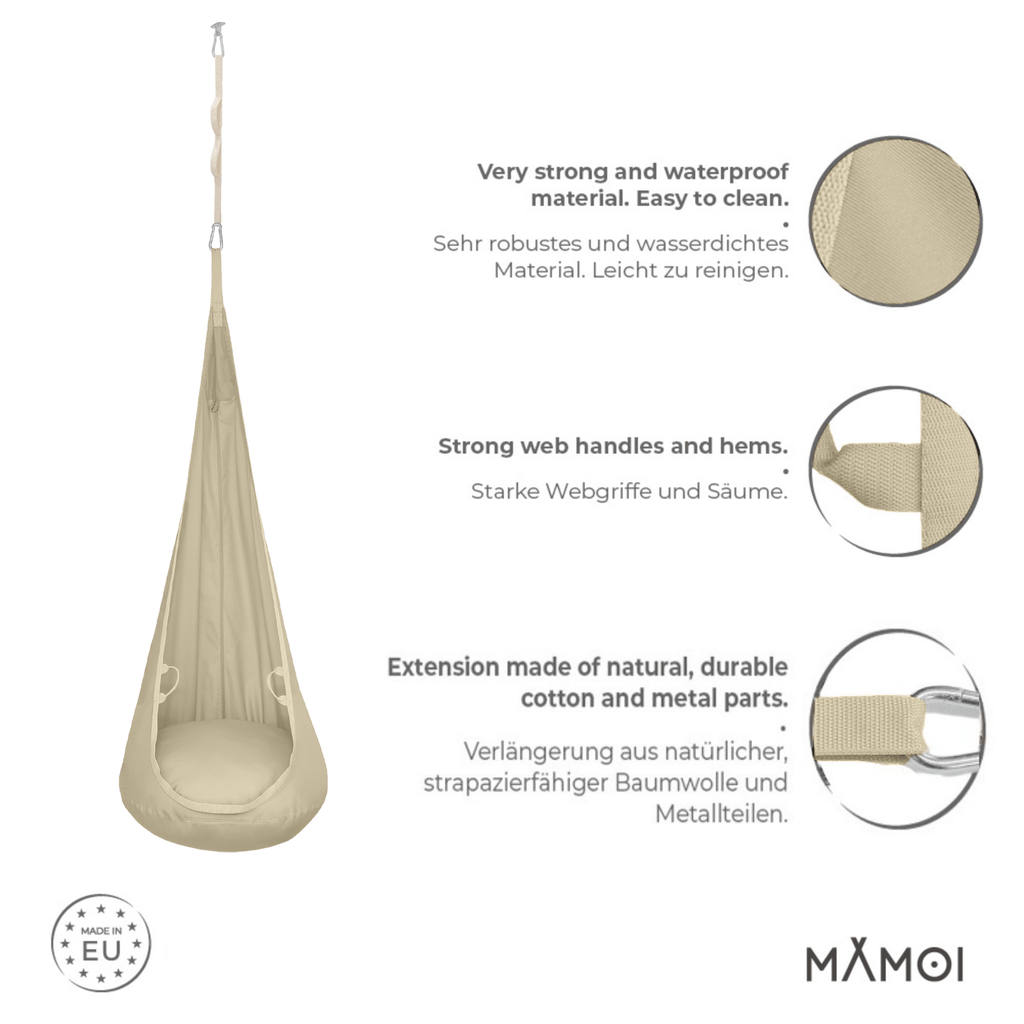 Hamac balançoire suspendu MAMOI® pour enfants en coton