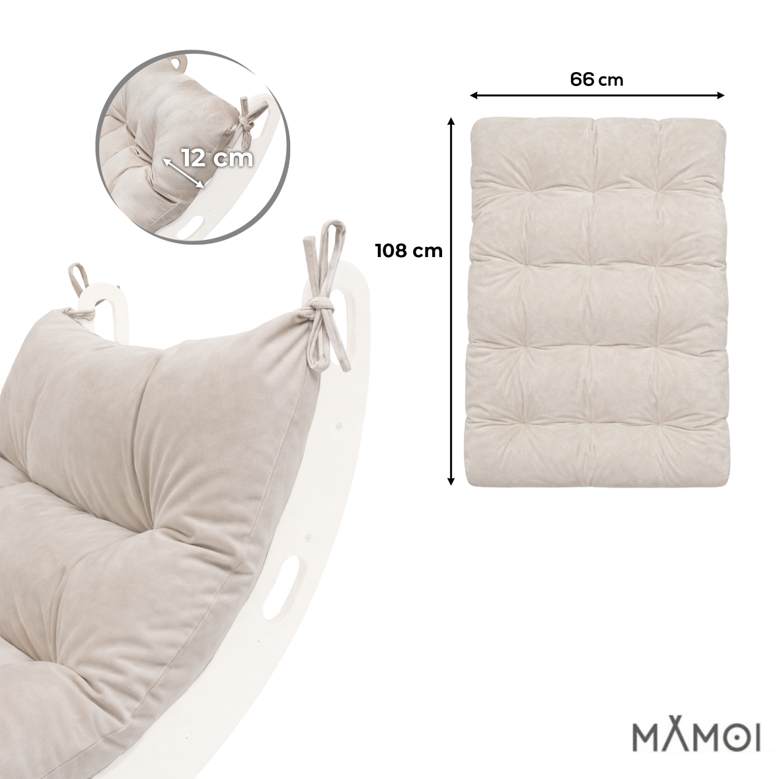 Matelas pour bascule d'escalade MAMOI® - matelas en velours matelassé avec sangles