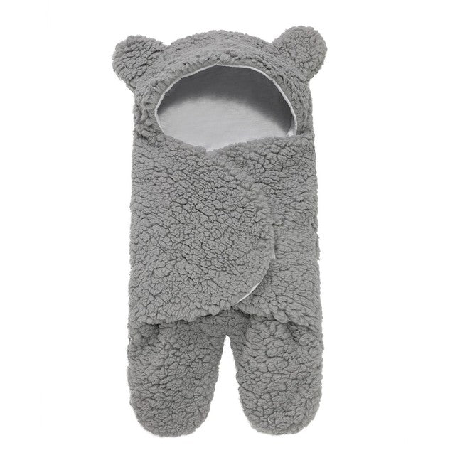 Sac de Couchage et Couverture d’Emmaillotage en Polaire Ultra-Douce pour Bébé