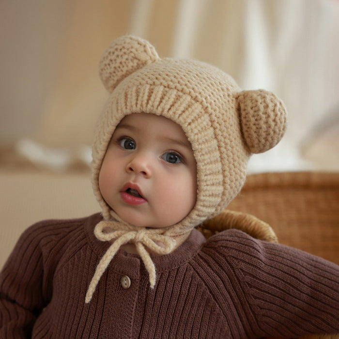 Bonnet bébé en laine pour automne et hiver