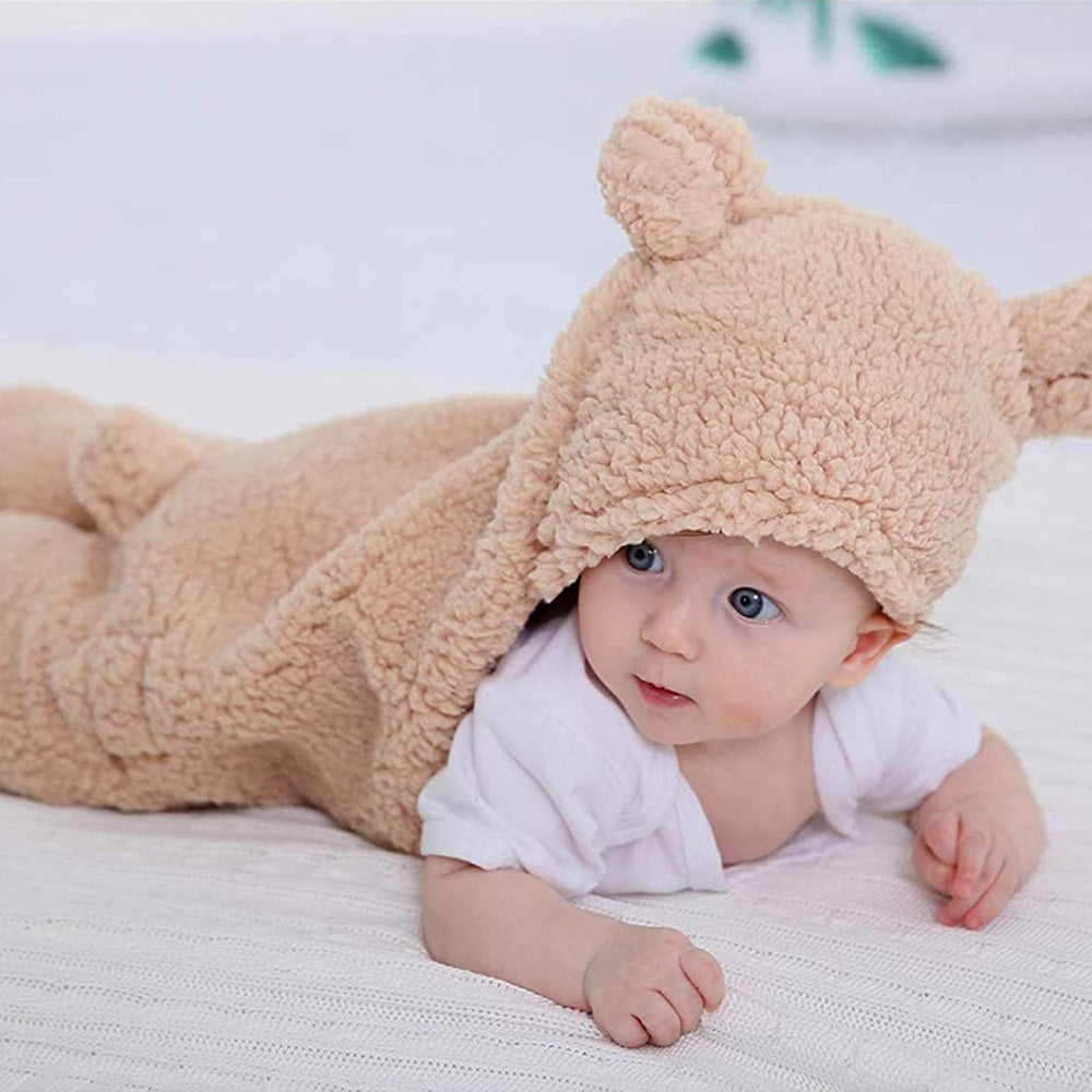 Sac de Couchage et Couverture d’Emmaillotage en Polaire Ultra-Douce pour Bébé