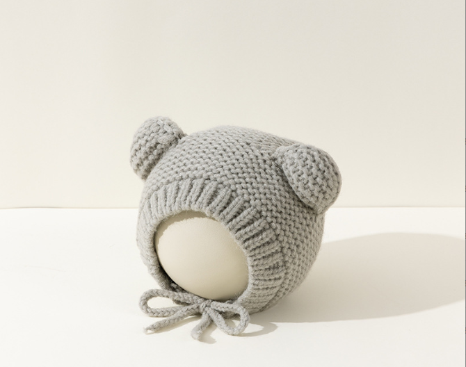 Bonnet bébé en laine pour automne et hiver